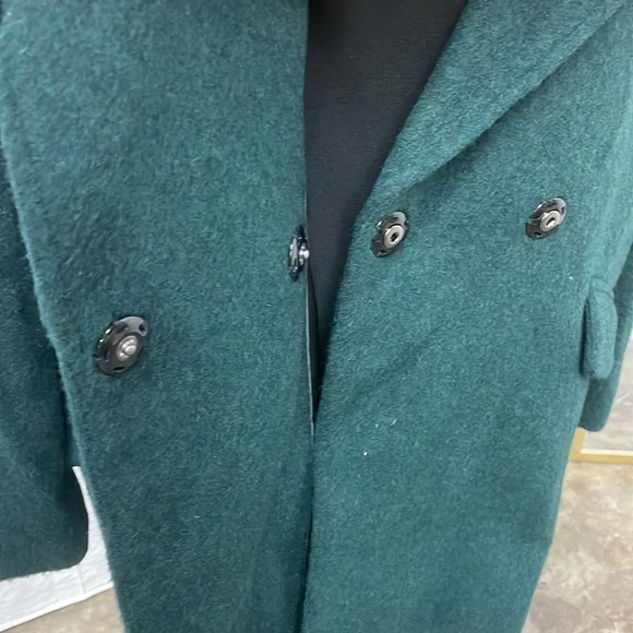 Banana Republic mohair and wool pea coat, size large, forest green - Picture 6 of 9